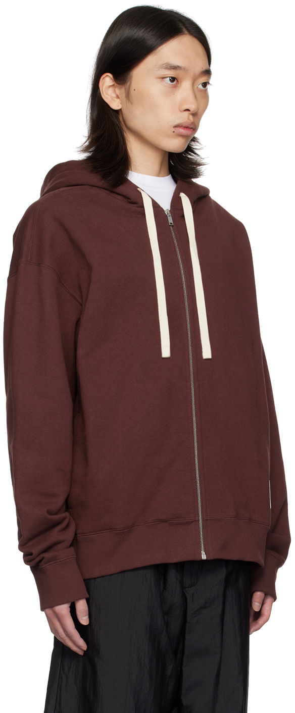 Суитчър Jil Sander Jil Sander Logo Patch Zip Hoodie Кафяво | J47HG0101_J20039, 1