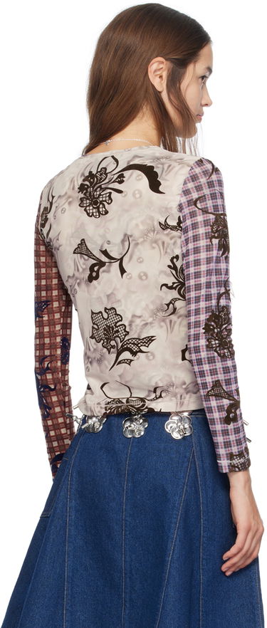 Тениска Chopova Lowena Elaine Long Sleeve Floral T-Shirt Кафяво | 2253, 2