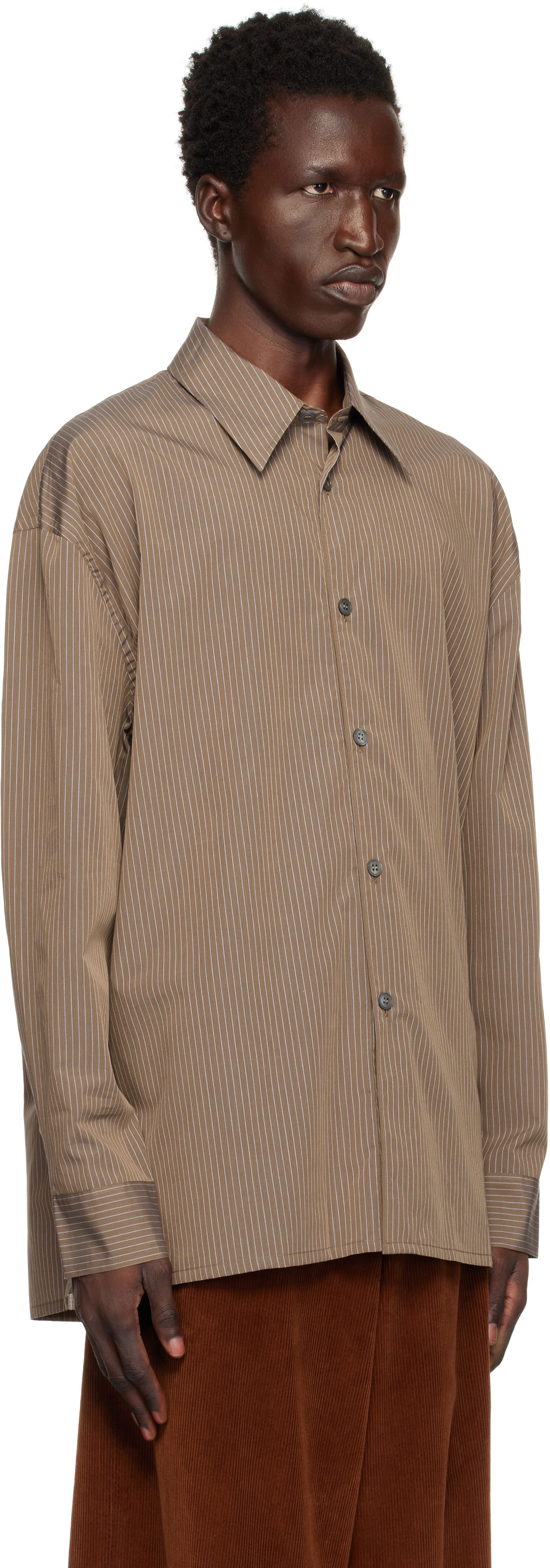 Риза Studio Nicholson Studio Nicholson Pinstripe Shirt Кафяво | STRIKE SNM - 1164, 1