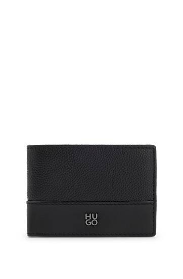 Портфейл BOSS HUGO Leather Wallet with Stacked Logo Черно | 50548763, 0