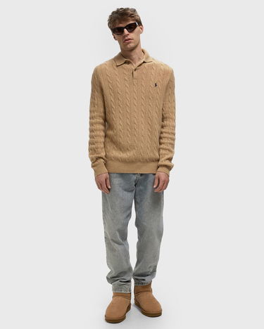 Пуловер Polo by Ralph Lauren Cable-Knit Polo Sweater Бежово | 710974165004, 2