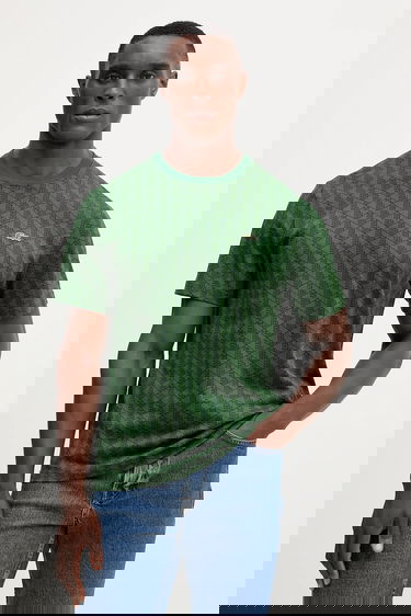Тениска Lacoste Monogram Pattern Crew Neck T-Shirt Зелено | TH5902, 0