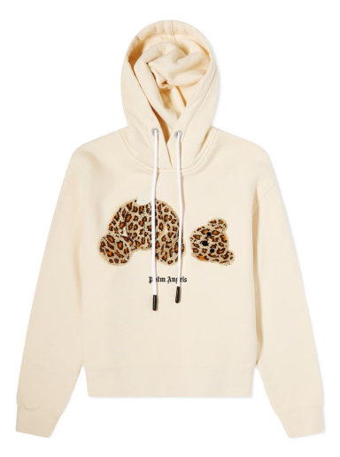Суитчър Palm Angels Leopard Bear Hoodie Бежово | PWBB022S22FLE0010360