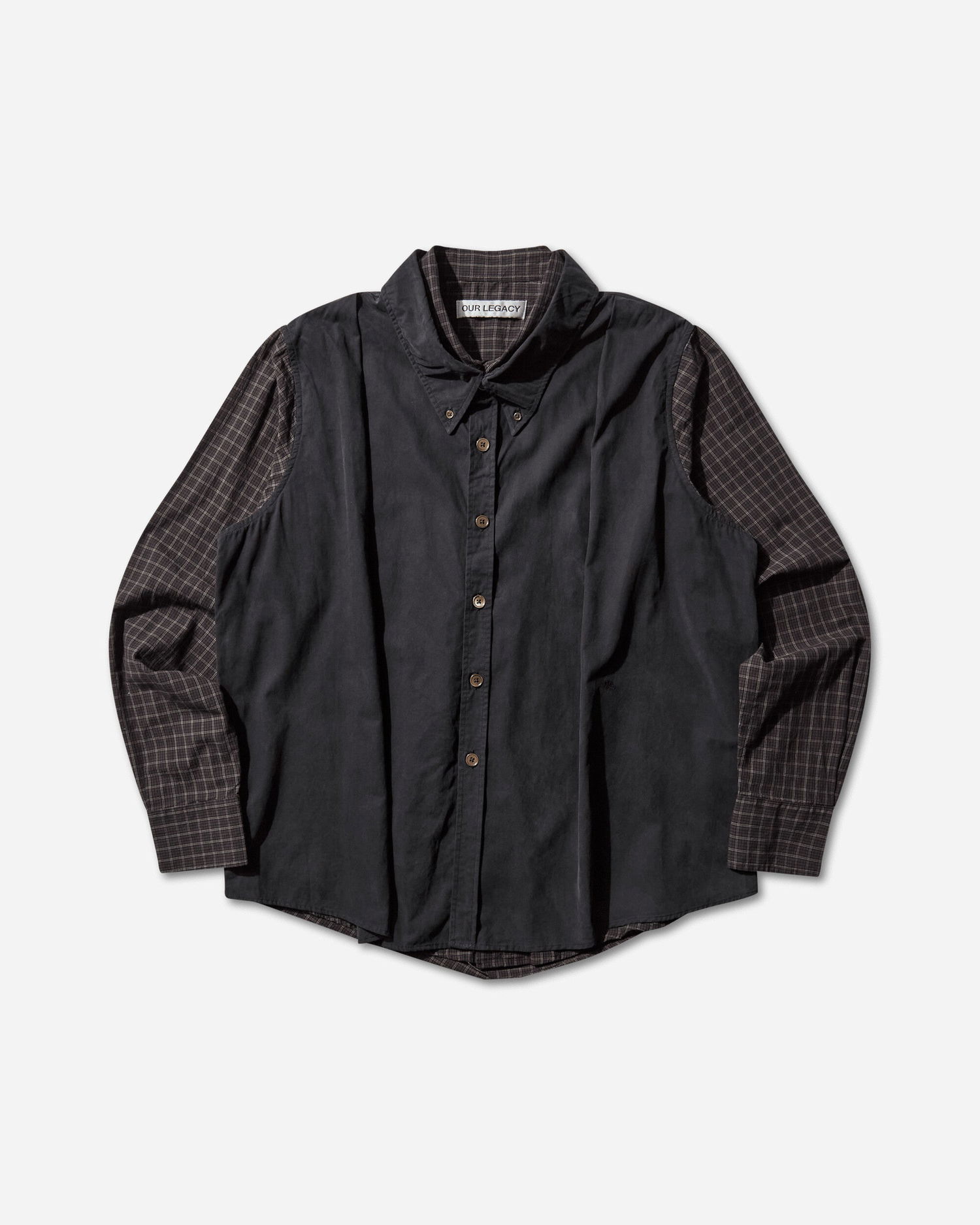 Риза OUR LEGACY Double Borrowed Shirt Faux Lumberjack Check Черно | M4252DB 001, 1