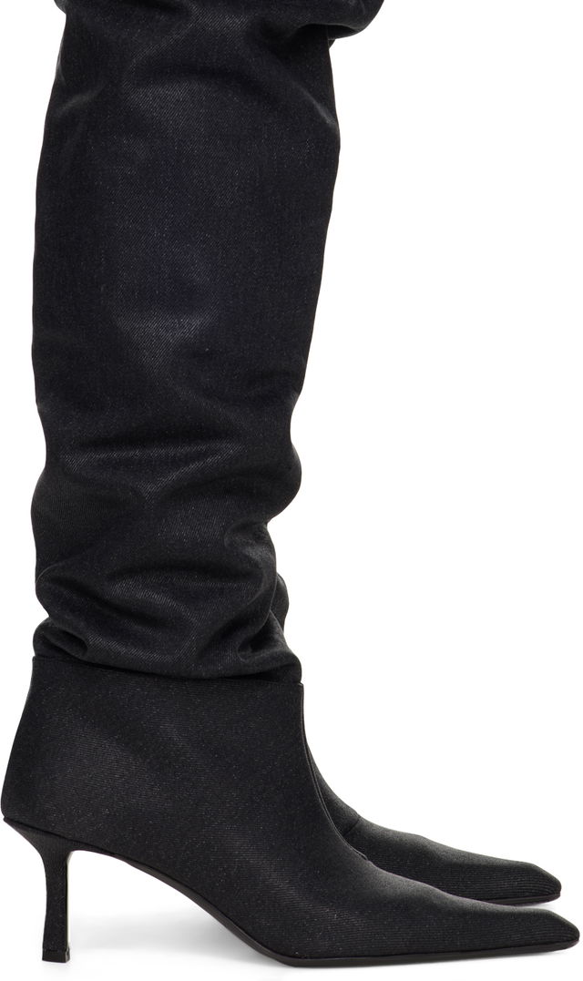 Alexander Wang Viola Denim Slouch Kitten Heel Boots