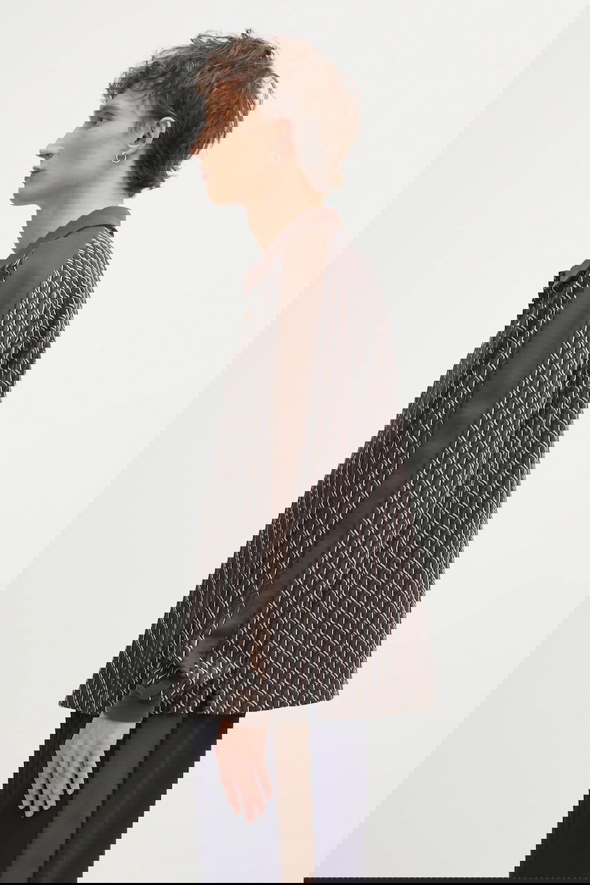 Поло тениска Puma PUMA x JJJJOUND Geometric Pattern Long-Sleeve Polo Shirt Кафяво | 635538, 1