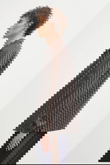 Поло тениска Puma PUMA x JJJJOUND Geometric Pattern Long-Sleeve Polo Shirt Кафяво | 635538, 1