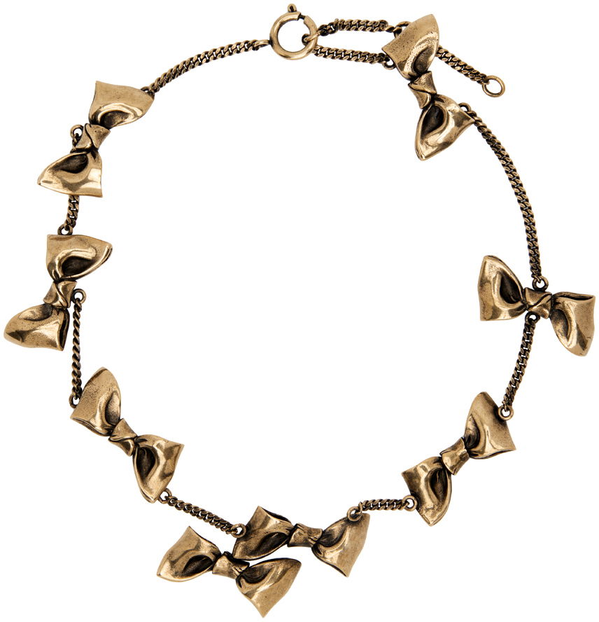 Колие Acne Studios Karen Kilimnik Edition Multi Bow Necklace Бежово | C50353-, 0