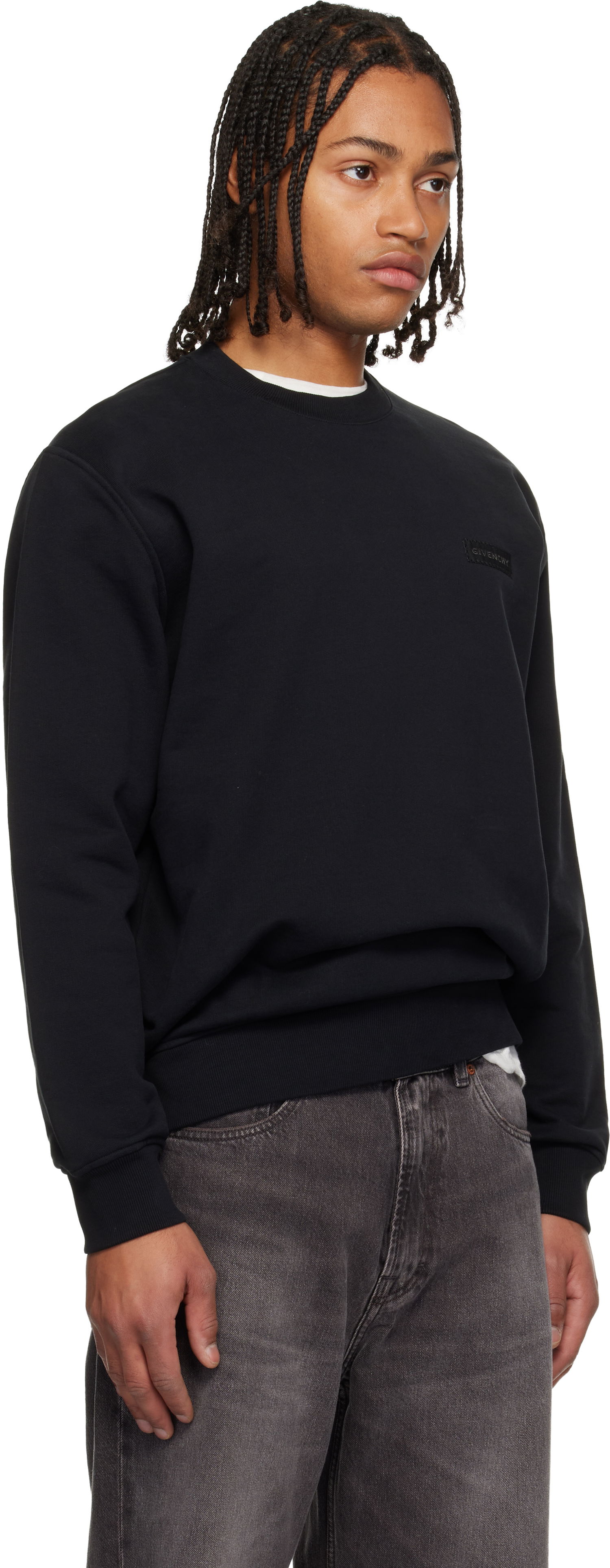 Суитчър Givenchy 'GIVENCHY' Patch Sweatshirt Черно | BMJ0NT319B001, 1