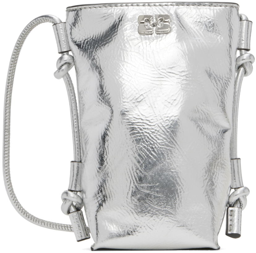 Чанта през рамо GANNI Metallic Bou Crossbody Bag Металик | A6142