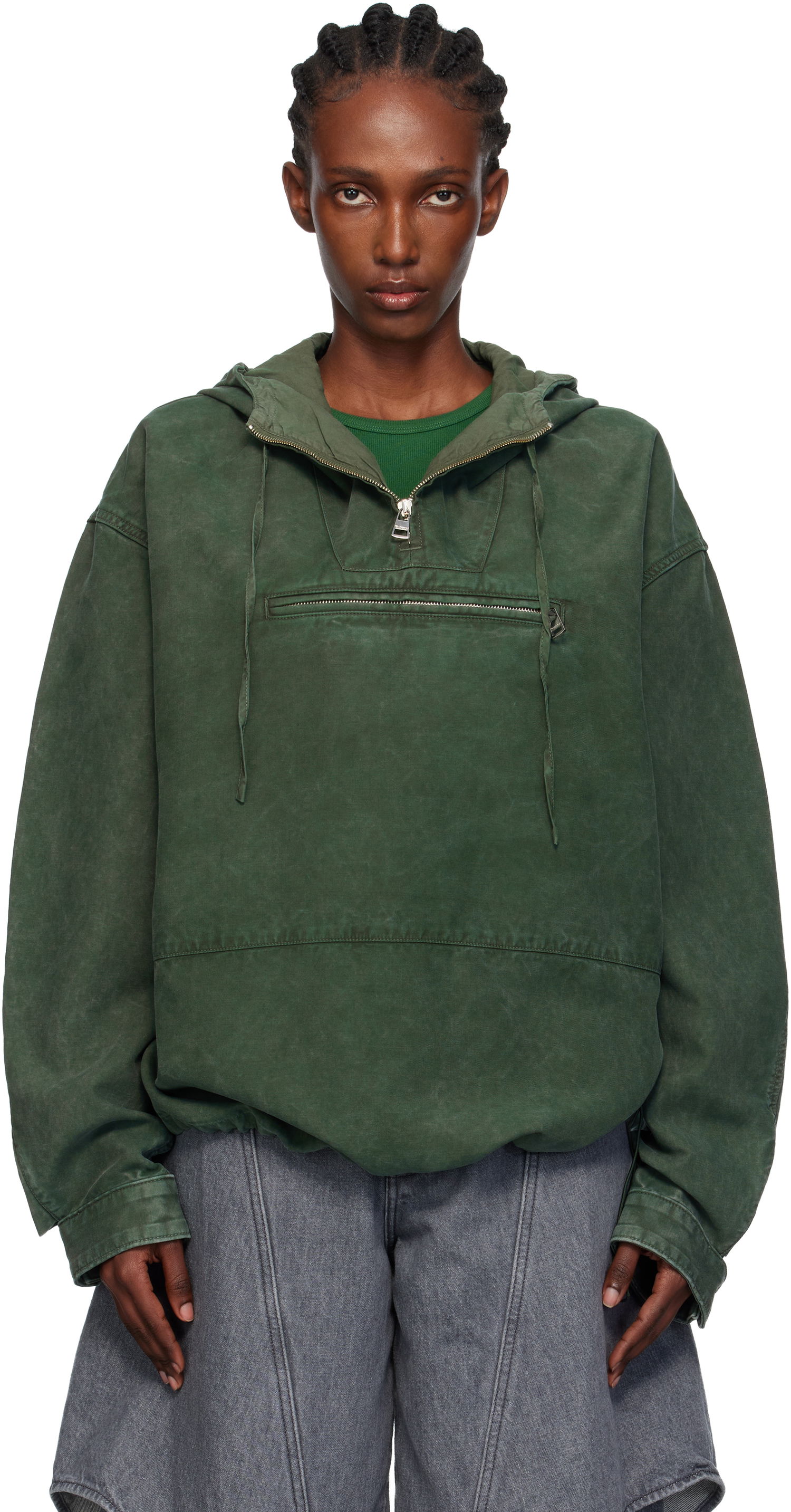 Яке JW Anderson JW Anderson Garment Dye Anorak Зелено | JK0416-PG1600, 0