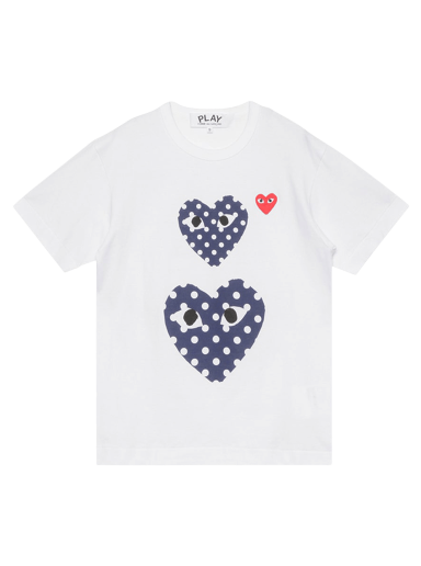 Тениска Comme des Garçons PLAY Polka Dot Duo T-Shirt Бяло | AZ T238 051 1