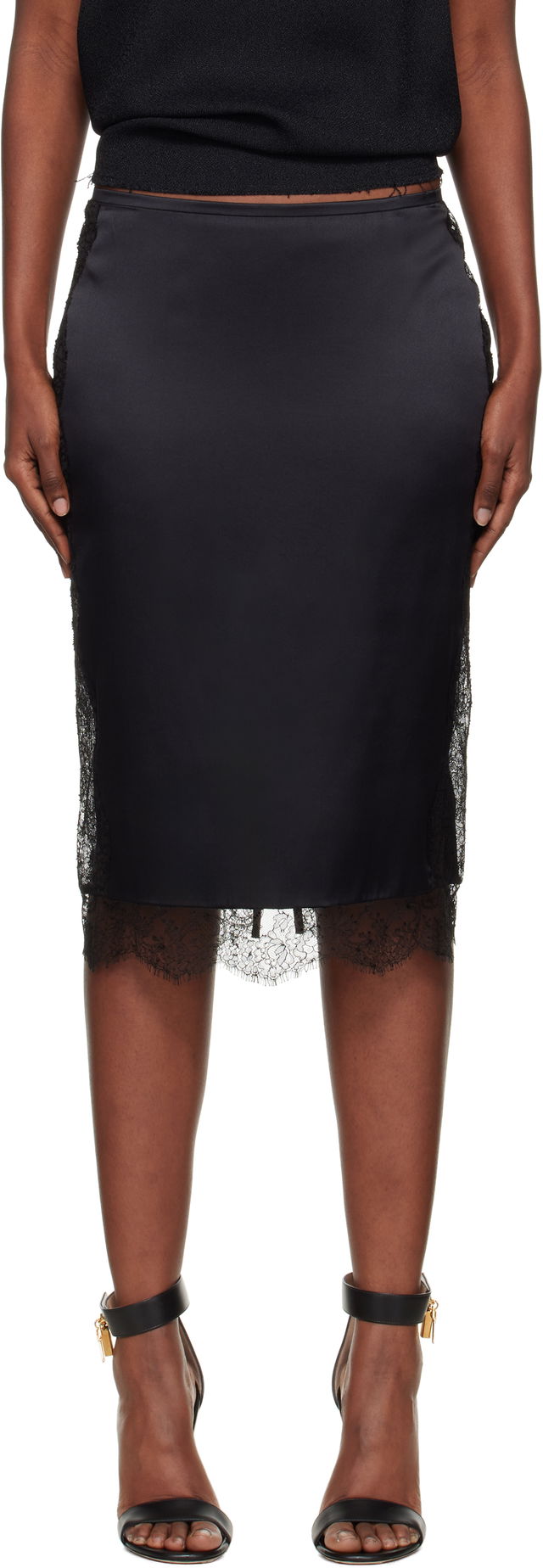 TOM FORD Knee-Length Lace Inserts Midi Skirt