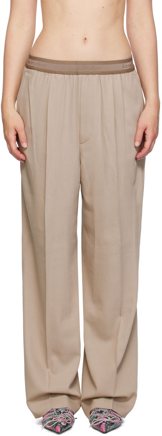 Панталони Acne Studios Taupe Pleated Trousers Бежово | AK0826-, 0