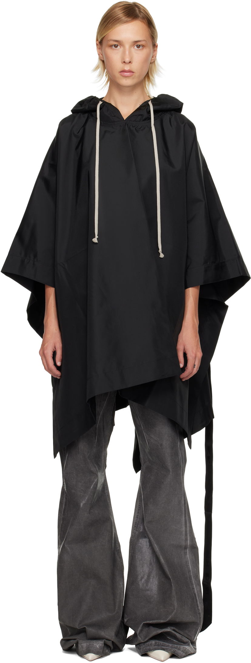 Суитчър Rick Owens DRKSHDW Concordians Poncho Hoodie Черно | DS02E7245 NCV