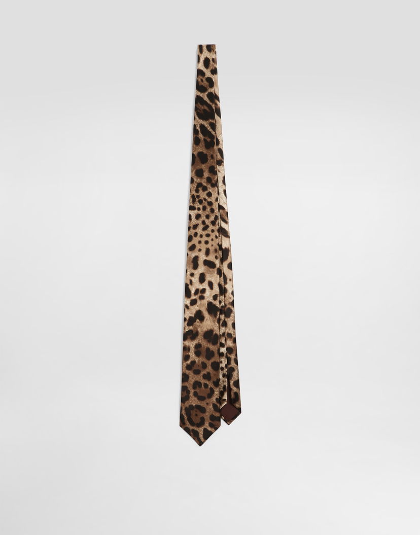 Аксесоари Dolce & Gabbana Dolce & Gabbana Satin Tie with Leopard Print Кафяво | GT181EFS1GTHY13M