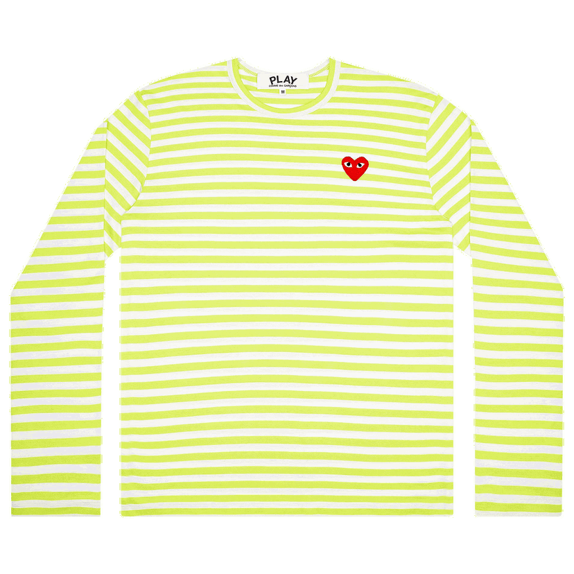 Тениска Comme des Garçons PLAY Pastelle Striped Long-Sleeve T-Shirt Зелено | AZ T277 051 2