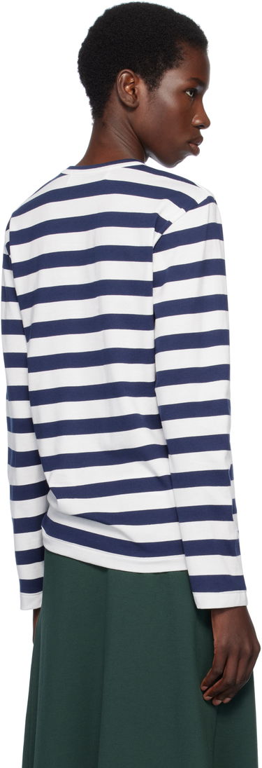 Тениска Comme des Garçons COMME des GARCONS PLAY Long Sleeve Striped Rhinestone T-Shirt Тъмно синьо | AX-T805-051, 2