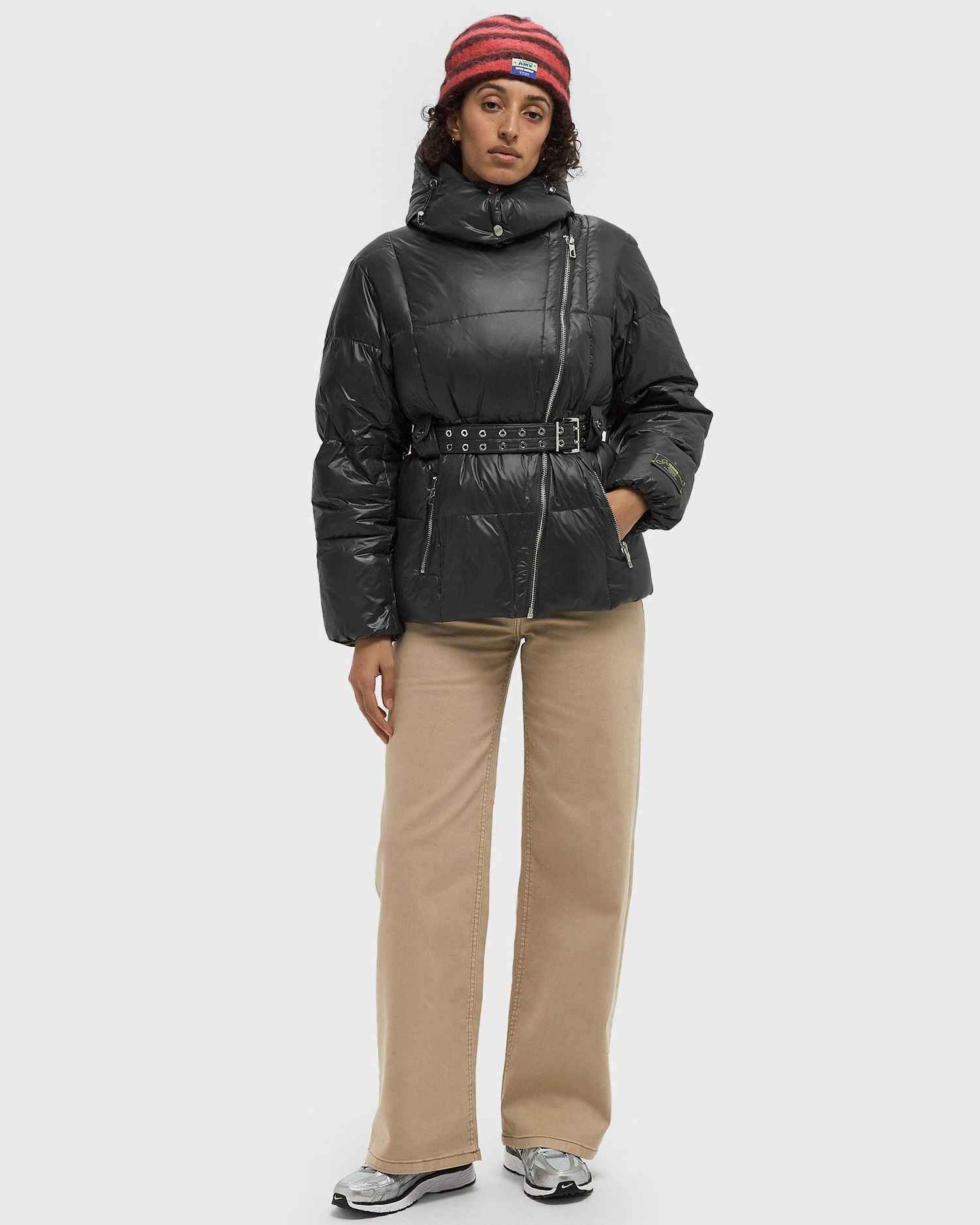 Пухо яке GANNI Shiny Nylon Puffer Jacket Черно | W0049-052, 1