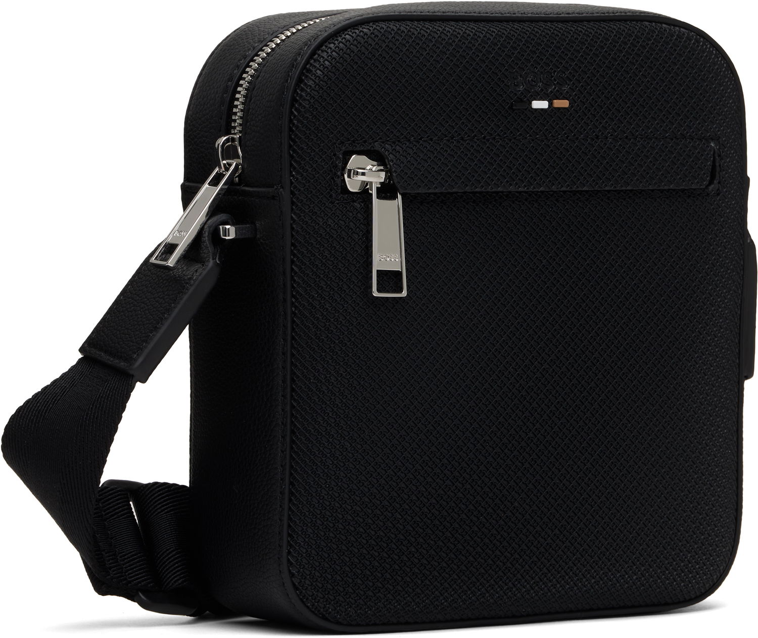 Чанта през рамо BOSS BOSS Embossed Faux-Leather Reporter Bag Черно | 50541518, 1