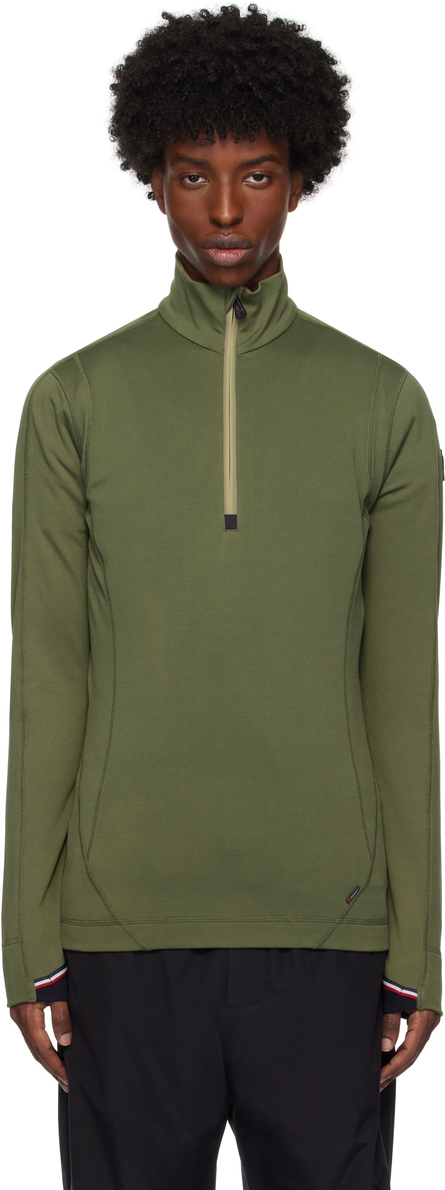 Пуловер Moncler Half Zip Performance Top Зелено | J20978G00028899JO, 0