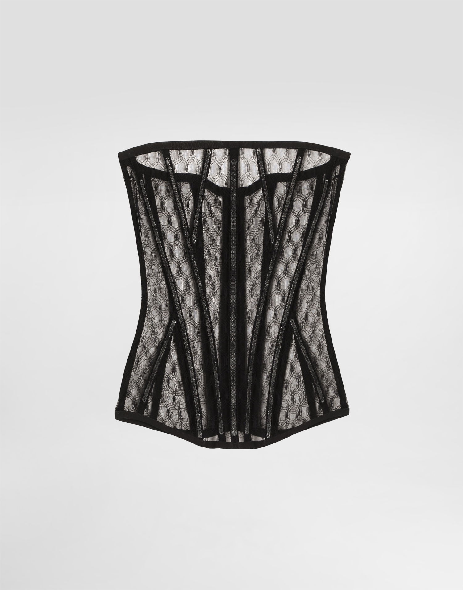 Риза Dolce & Gabbana Dolce & Gabbana Mesh Tulle Corset Top Черно | F7AG8TFLSK8N0000, 0
