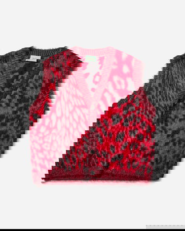 Жилетка Aries Brushed Leopard Print Vest Червено | AR4004104 Red, 1