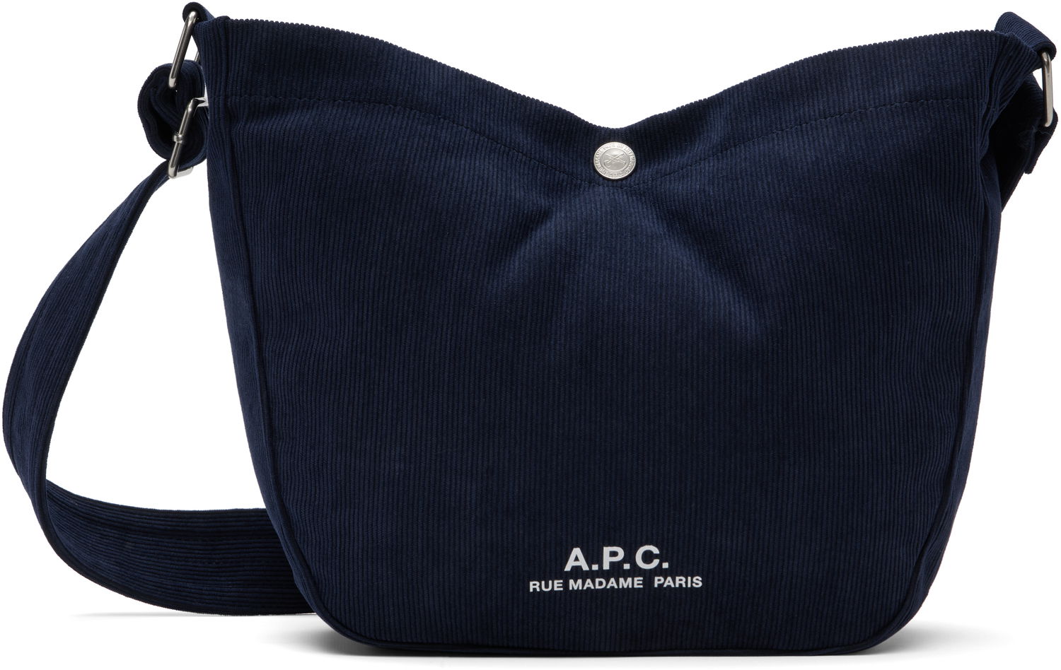 Чанта през рамо A.P.C. A.P.C. Journal Small Corduroy Satchel Тъмно синьо | PSALI-M67010, 0