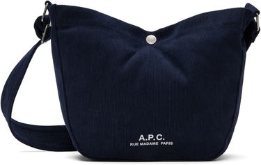 Чанта през рамо A.P.C. A.P.C. Journal Small Corduroy Satchel Тъмно синьо | PSALI-M67010, 0