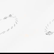 Lily Stainless Steel Double Chain Bracelet with Crystal Flower and Ring Charm