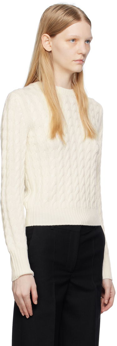 Пуловер TOTEME TOTEME Petite Cable Knit Sweater Бяло | 234-WRTWTP172-YA0008, 1