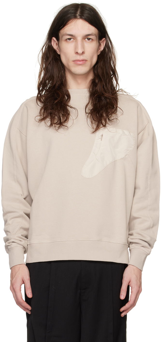 Суитчър HELIOT EMIL Crewneck Sweatshirt With Chest Pocket Бежово | HE_M_08_016_C03_ST18, 0