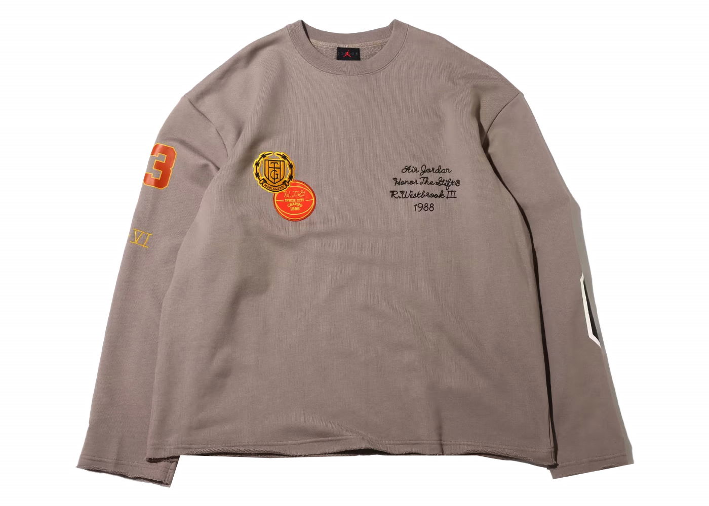Тениска Jordan Jordan Honor The Gift Sweatshirt Moon Fossil Сиво | DX6239-087, 0