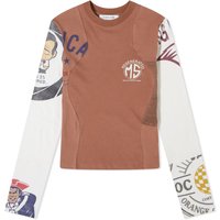 Тениска Marine Serre Regenerated Graphic Patchwork T-Shirt Кафяво | WTO106-BR51, 1