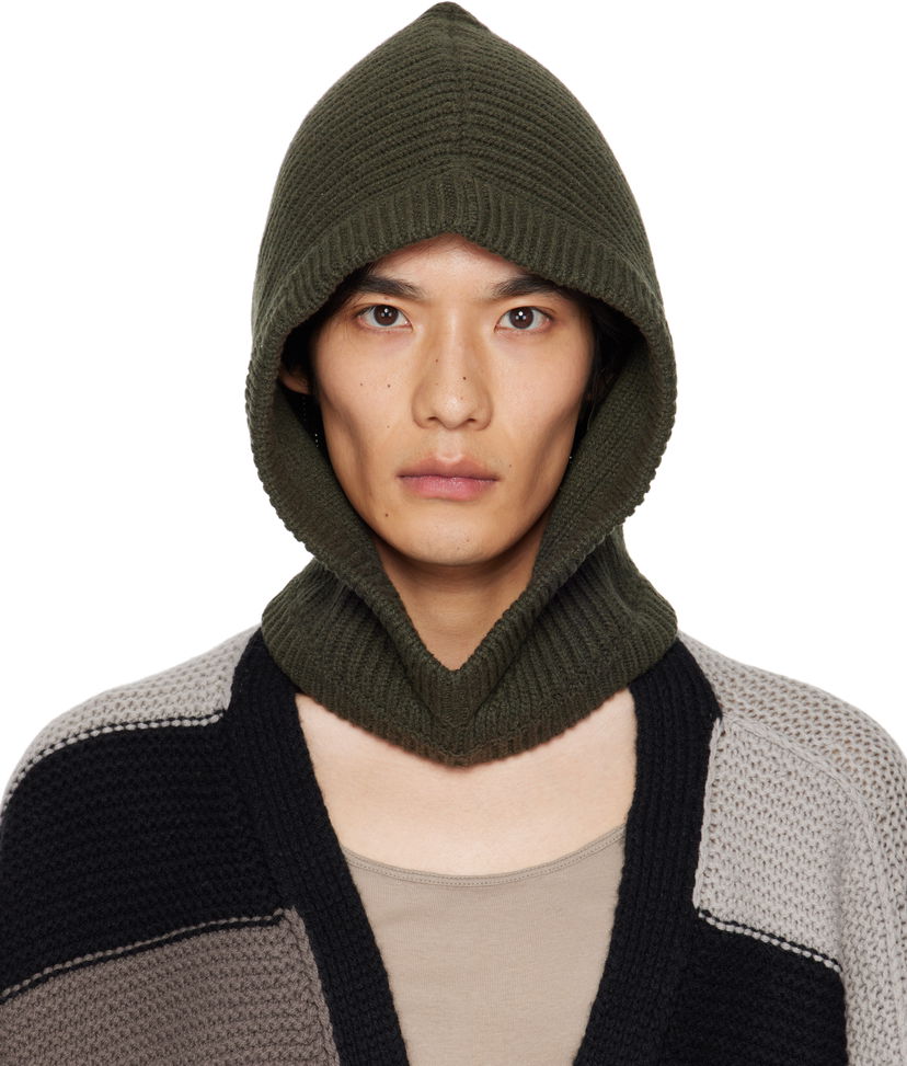 Шапка Rick Owens Rick Owens Concordians Cashmere Knit Hood Зелено | RU02E1481 WSBR