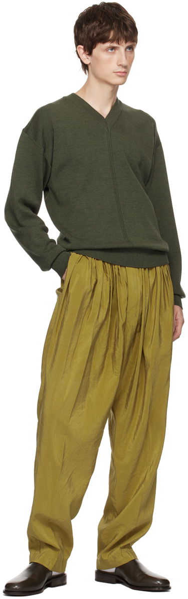 Пуловер LEMAIRE V-Neck Knit Sweater Зелено | TO1097 LK087, 3