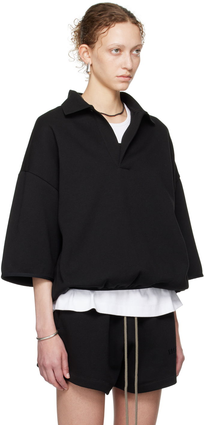 Поло тениска Fear of God Core Collection 3/4 Sleeve Polo Black Черно | 192SU244400F, 1