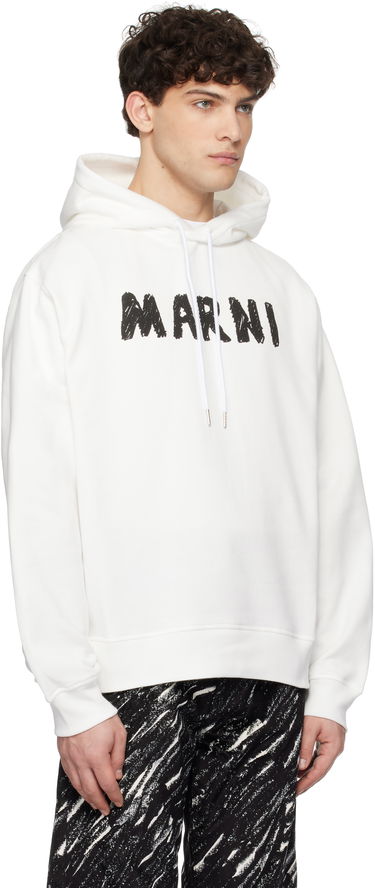 Суитчър Marni Marni Crayon Logo Print Organic Hoodie Бяло | FUMU0137P2 USCX25, 1