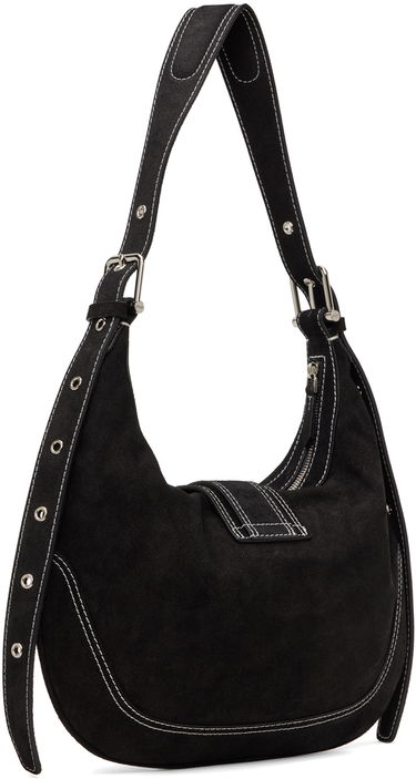 Дамска чанта OSOI Suede Shoulder Bag With Buckle Черно | 24FWB05004022, 2