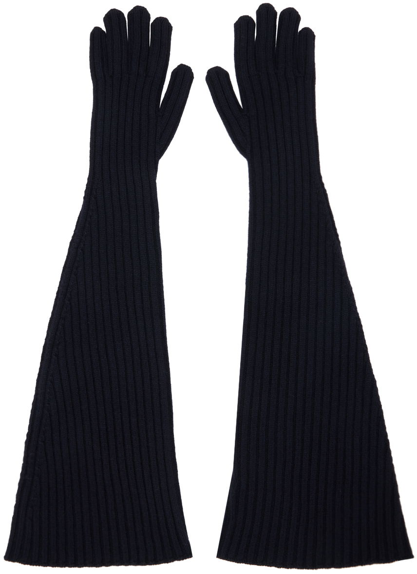 Ръкавици The Row Long Gloves Тъмно синьо | 8343-Y556, 1