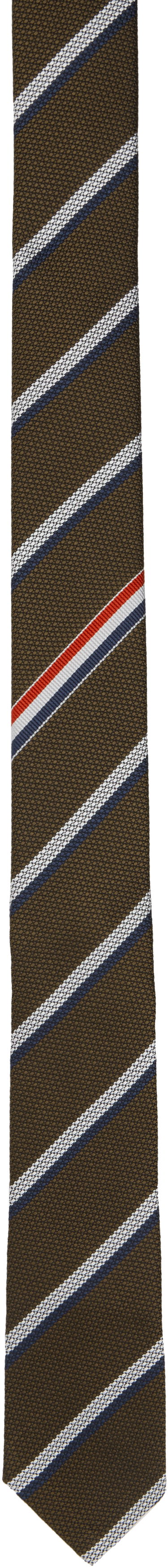 Шал Thom Browne Thom Browne Classic Shadow Stripe Pique Weave Tie Кафяво | MNL001A-F0990, 0