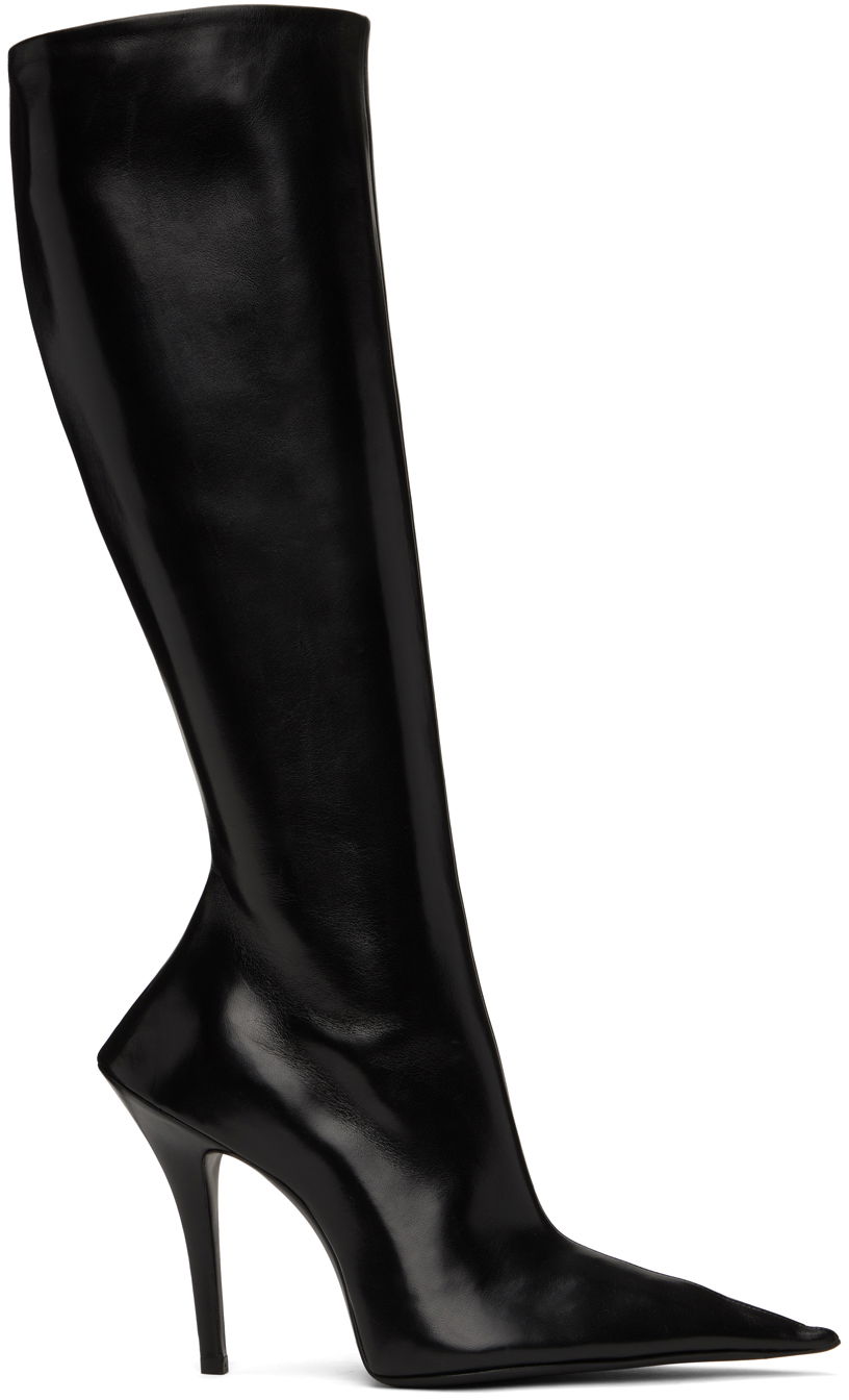 Кецове и обувки Balenciaga Leather Witch 110 Boots "Black" Черно | 747611 WBCW0, 0
