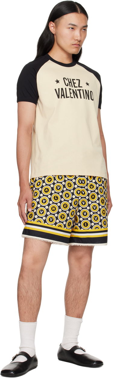 Тениска Valentino Valentino 'Chez Valentino' Print Cotton T-Shirt Бежово | 7V3MG17DAYC, 3