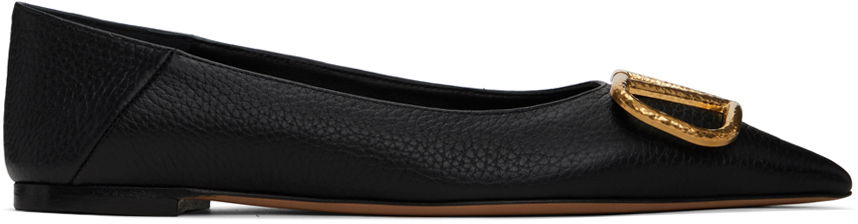 Кецове и обувки Valentino Garavani Black VLogo Ballerina Flats Черно | 2W2S0BH4NHZ, 0
