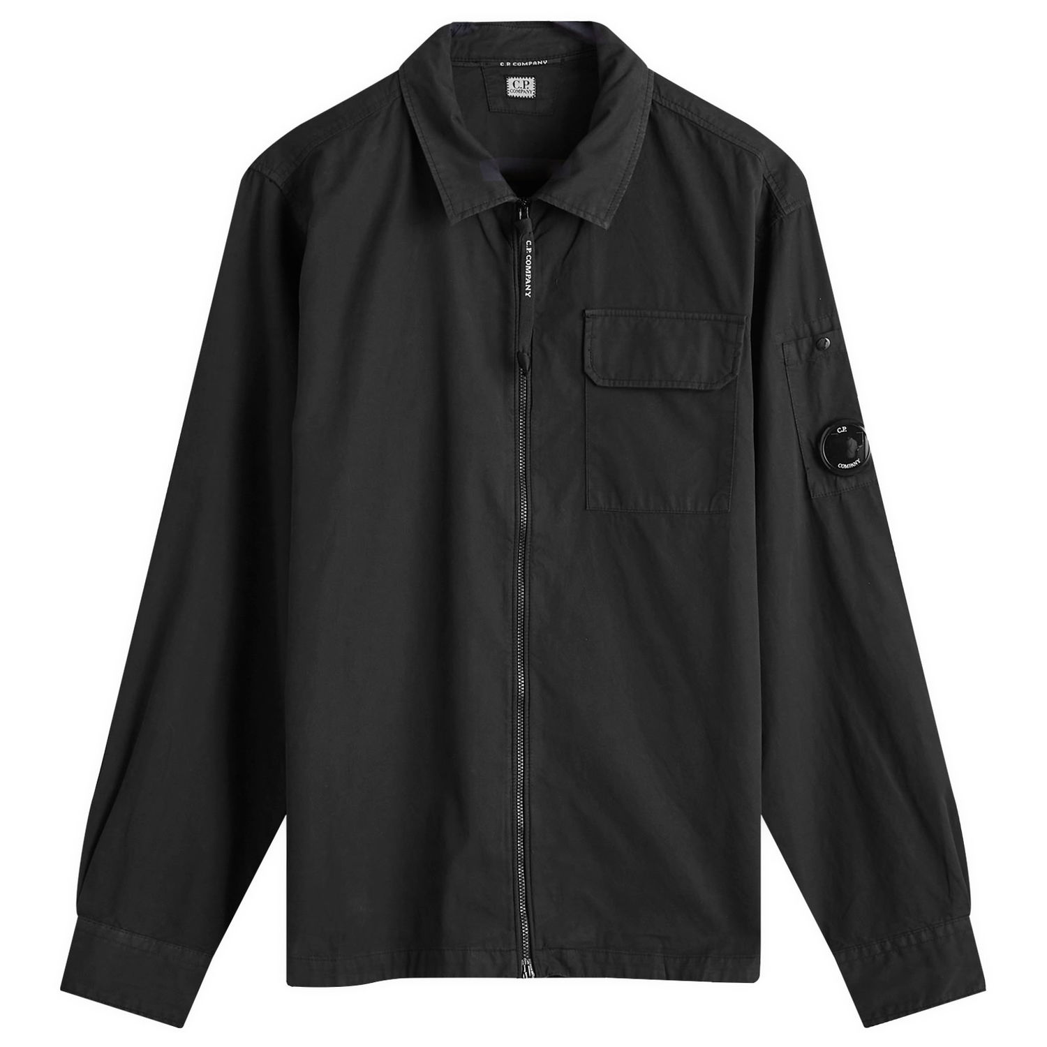 Яке C.P. Company Organic Gabardine Zip Overshirt Черно | 17CMOS124A-110143G-999, 0