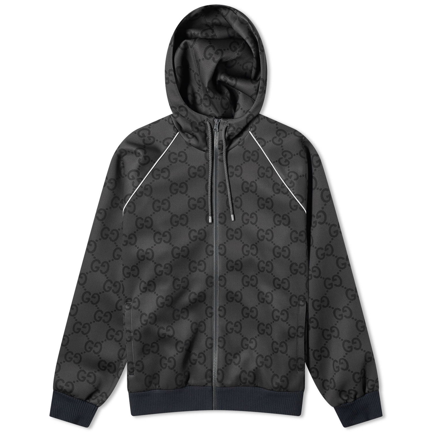 Яке Gucci Light Neoprene Jumbo GG Hooded Jacket Сиво | 771619-XJF52-1155, 0