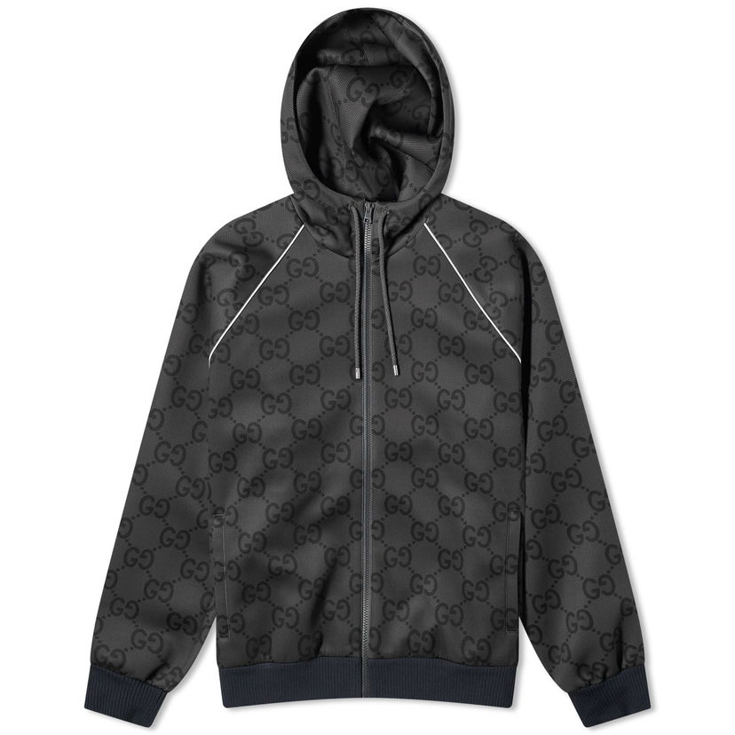 Яке Gucci Light Neoprene Jumbo GG Hooded Jacket Сиво | 771619-XJF52-1155