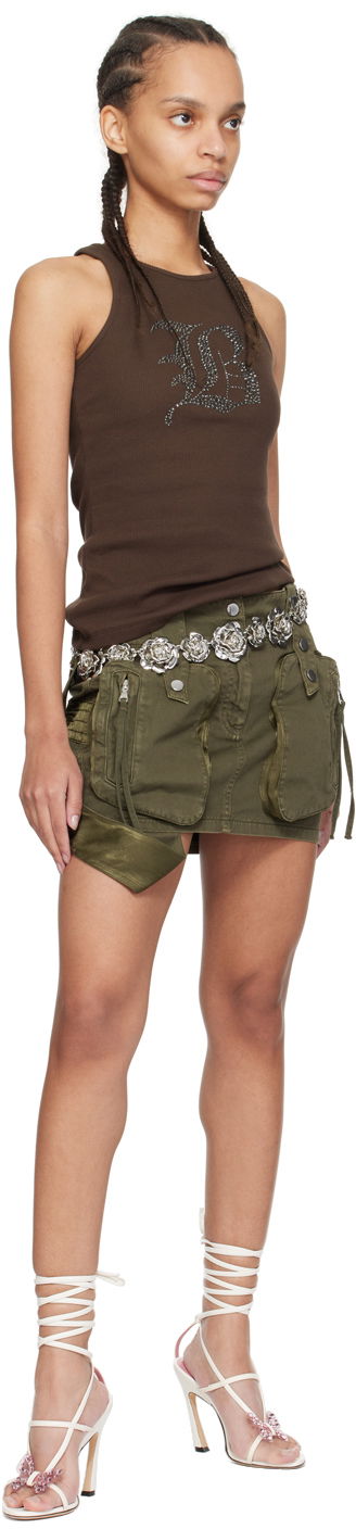 Пола Blumarine Cargo Pocket Denim Miniskirt Зелено | P422J109A, 3