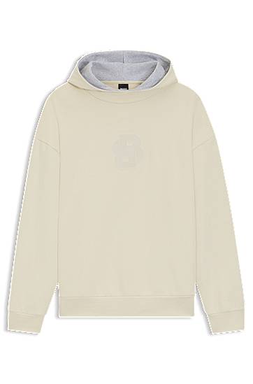 Peached-cotton hoodie with Double B monogram