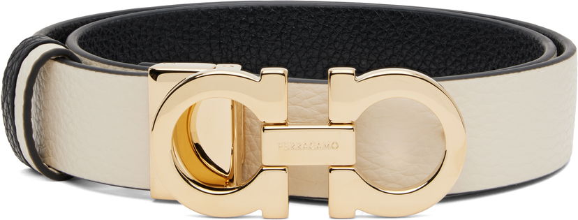 Колани FERRAGAMO Medium Gancini Reversible Belt Бяло | 764045